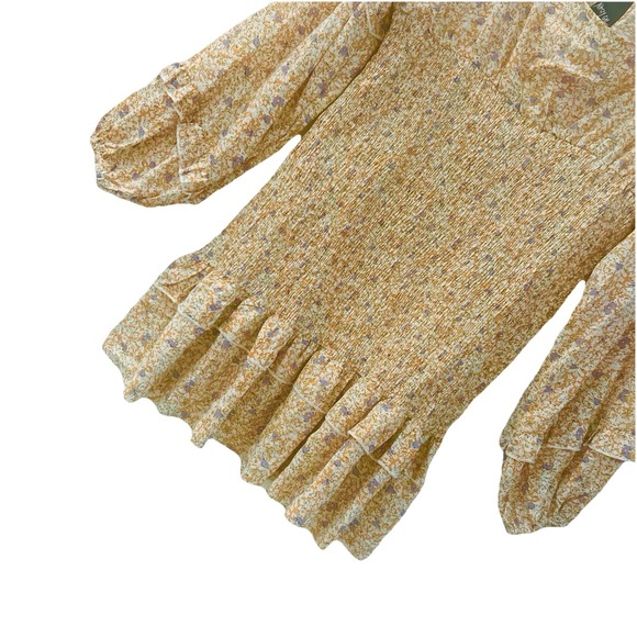 Nasty Gal Put a Spring on It Floral Smocked Ruffle Mini Dress Womens US 10 M NWT - Picture 5 of 9